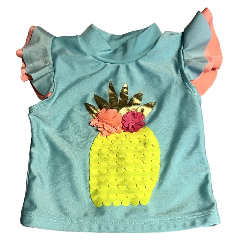 Wet Suit Club Infant Girls Size 12 months Ruffle Botton Pineapple NWOT